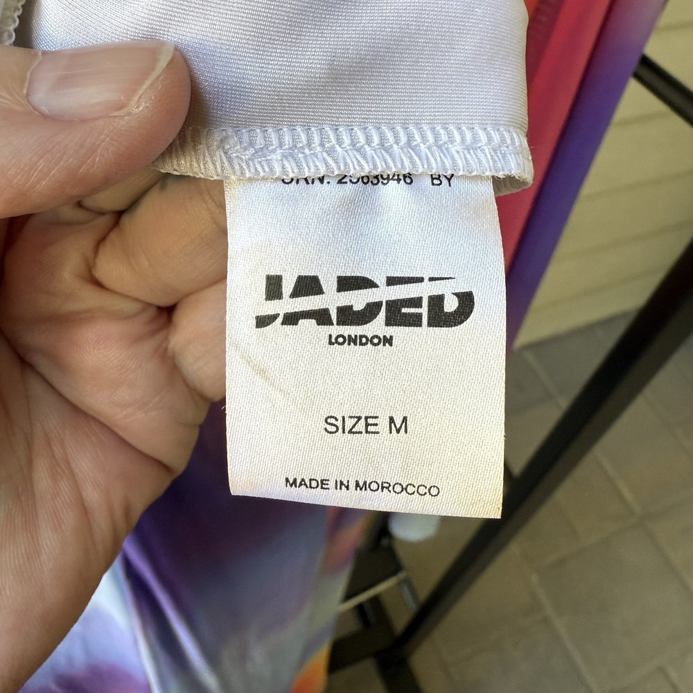Jaded London Mesh Bodycon Maxi Dress w/ Silver Bodysuit Medium Festival Rave - Picture 7 of 10